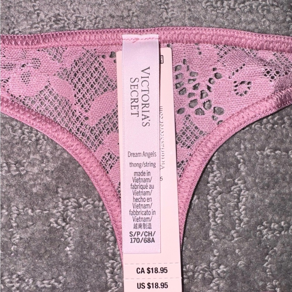 Victoria’s Secret Dusk Mauve Dream Angels Twinkle Butterfly Lace Thong Panty - S - Picture 5 of 5